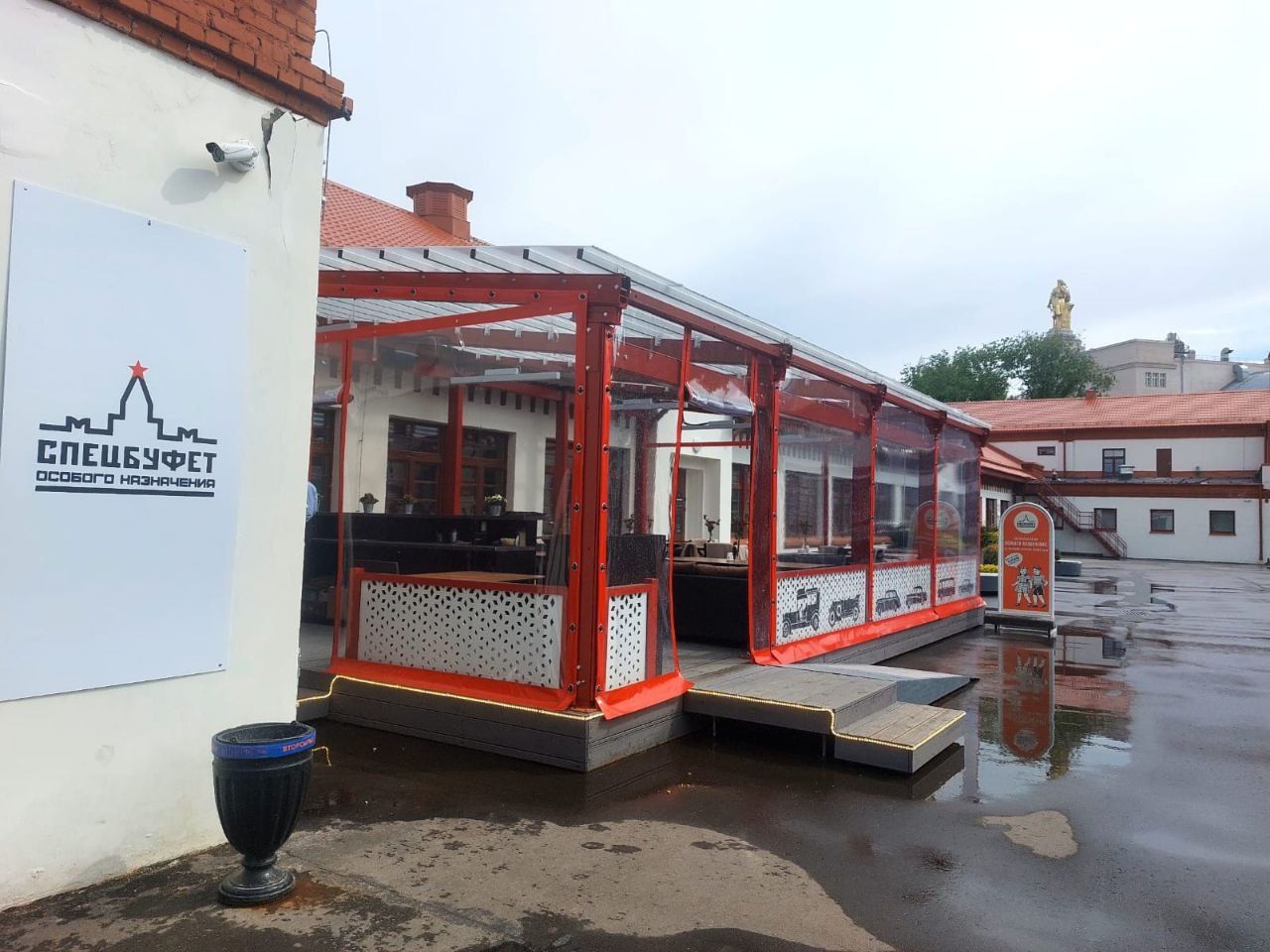 ПВХ шторы для летней террасы кафе в посёлке Глушково