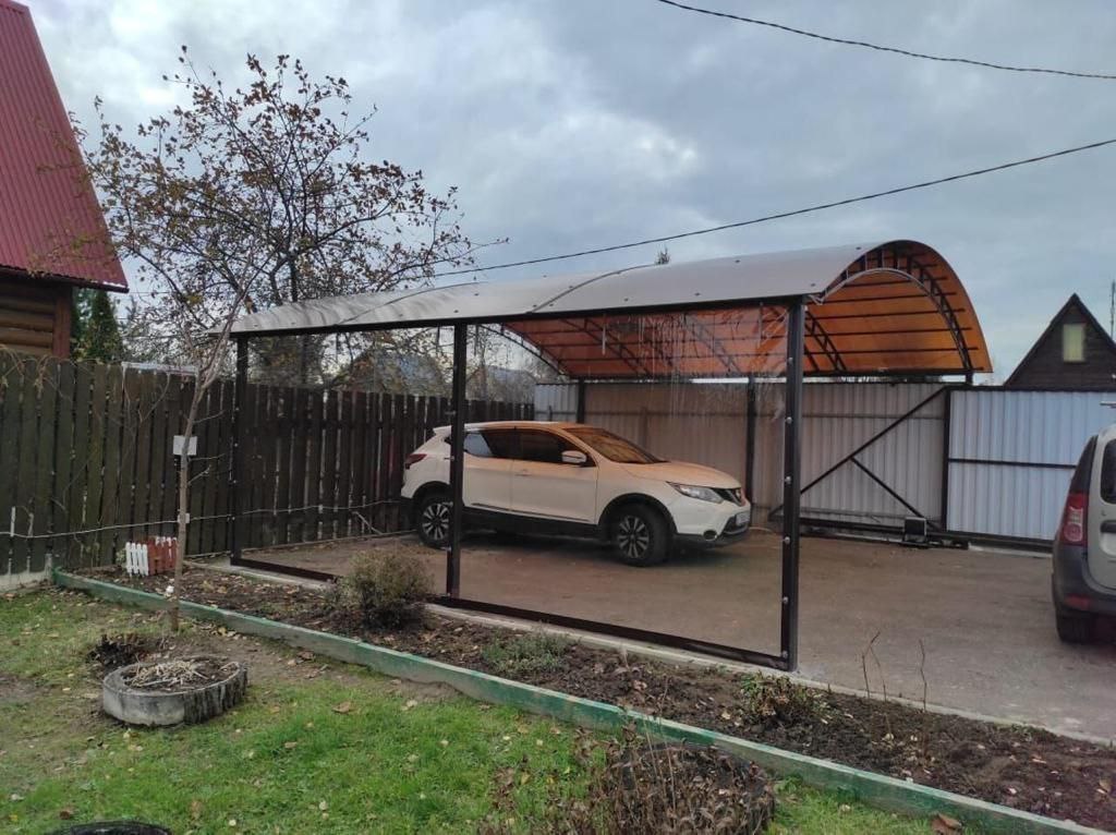 Прозрачные шторы ПВХ для навеса под автомобиль в посёлке Глушково